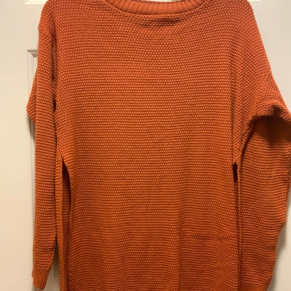 BOOHOO SIDE SPLIT MOSS STITCH TUNIC SWEATER TOFFEE SIZE 14 - Picture 1 of 8